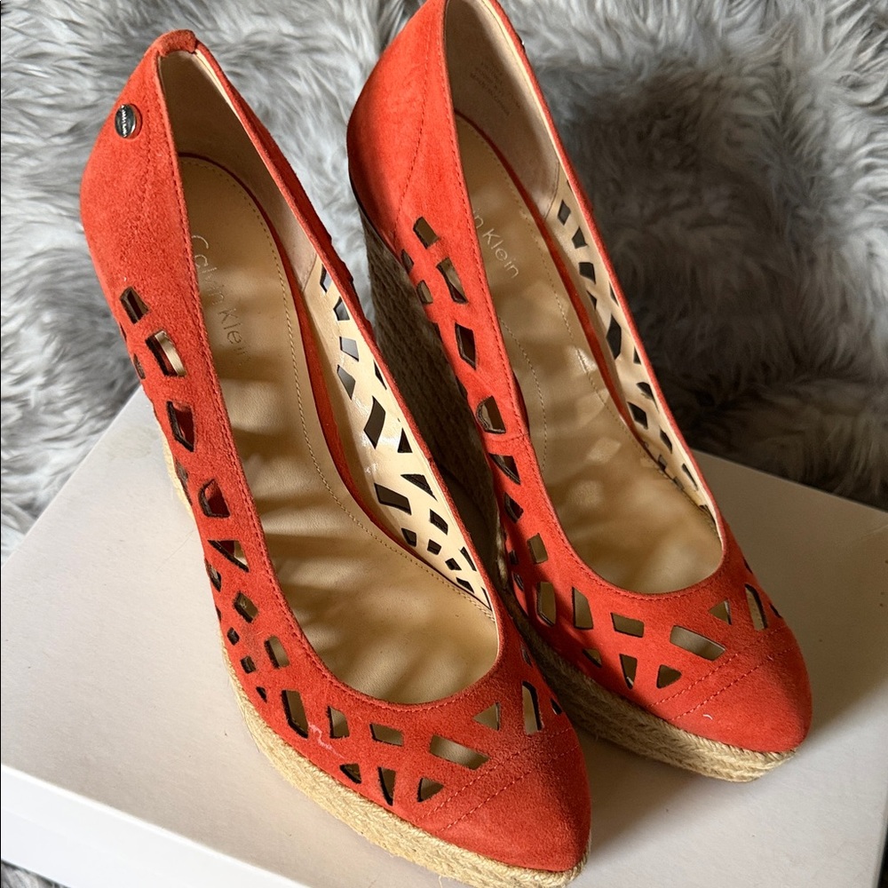 Calvin Klein Women's Red Wedge Shoes